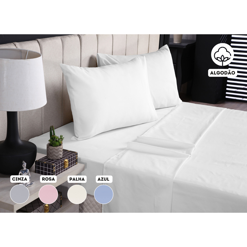 Lençol Casal Superior Lencol Casal Avulso Sem Elastico Algodão 200 fios Lençol Solteiro - Lencol Queen em Oferta na Shopee