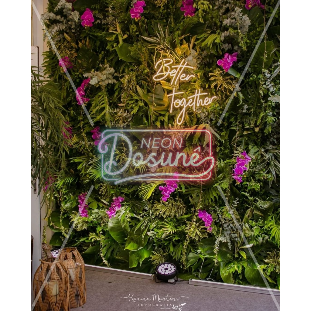 Luminária Painel de NeonLed Better Together - Placa Luminosa de Neon Led para festas, casamento, eventos e áreas instagramáveis