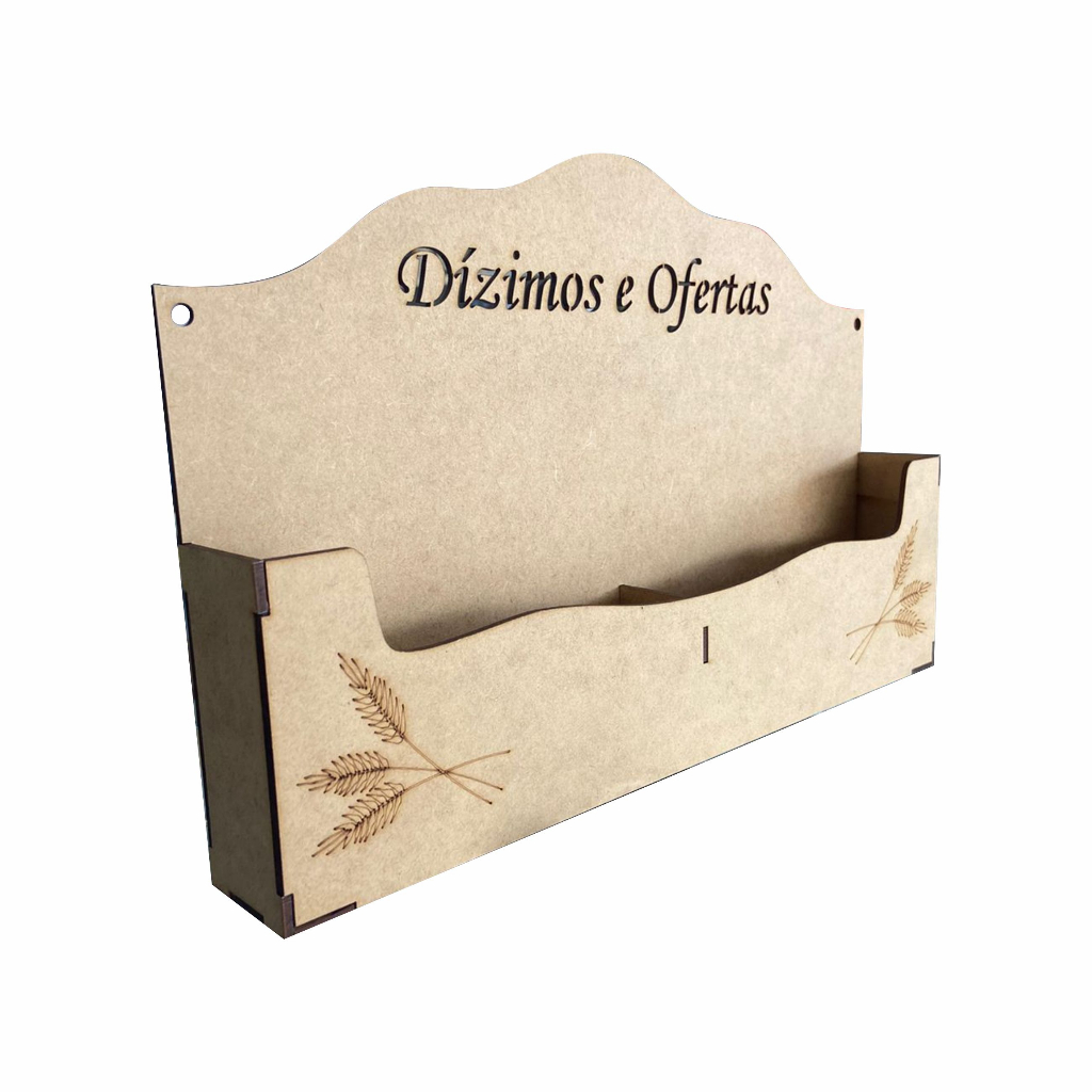 Porta Envelope Para Igreja Dízimos E Oferta Cru Mdf 2 divisorias crù