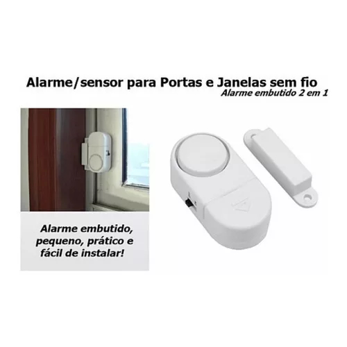 Kit 6 Alarme Contra Invasão Residencial Sonoro Porta Janela