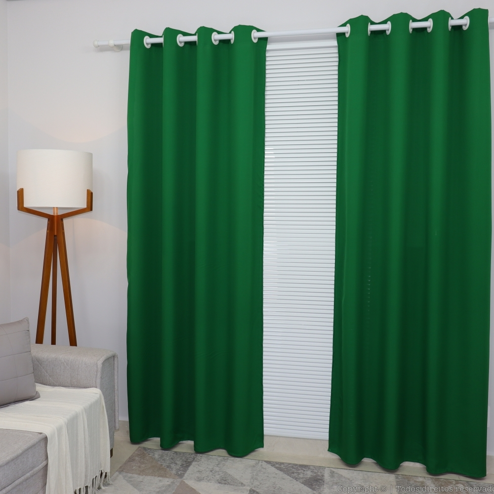 Cortina Lana Verde-bandeira Oxford 300x250 Para Sala/Quarto em Oferta na Shopee