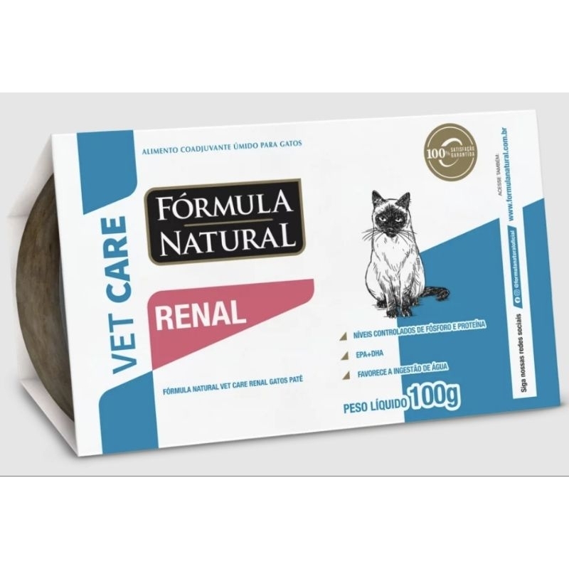 Kit 2 Unidades, Fórmula Natural Vet Care Renal Gatos Úmido 100g