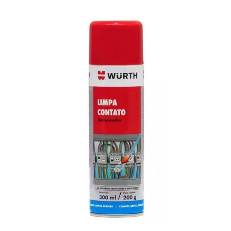 LIMPA CONTATO 300ML SPRAY AUTOMOTIVO WURTH REMOVE GRAXAS SUJEIRAS ÓLEOS