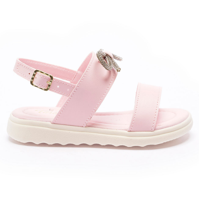 Sandália Infantil Menina Feminina Confortavel Tininha Com Laço De Strass