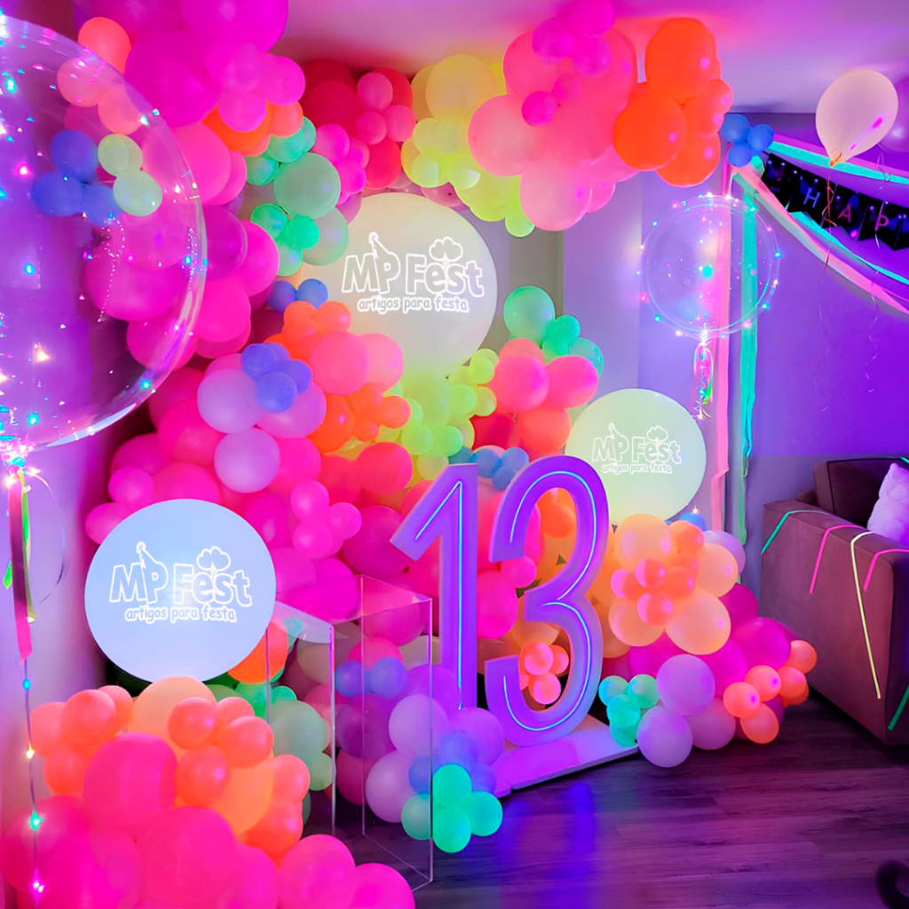 50 Unidades Balão Bexiga Neon Luminoso Número 5 Polegadas - Para Festa Aniversario Comemorações em Oferta na Shopee