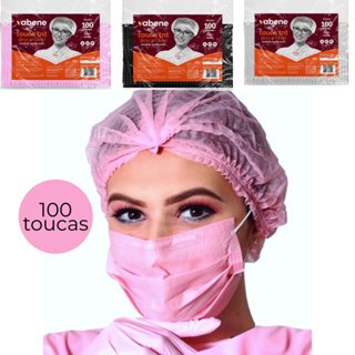 Touca Descartável Sanfonada Com Elástico TNT Pacote 100 Unidades Vabene em Oferta na Shopee