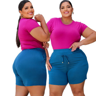 Bermuda Plus Size Feminina Viscolaycra Lisa