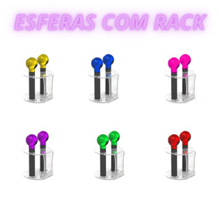 1 Par De Esferas Para Cromoterapia + Rack Organizador De Esferas