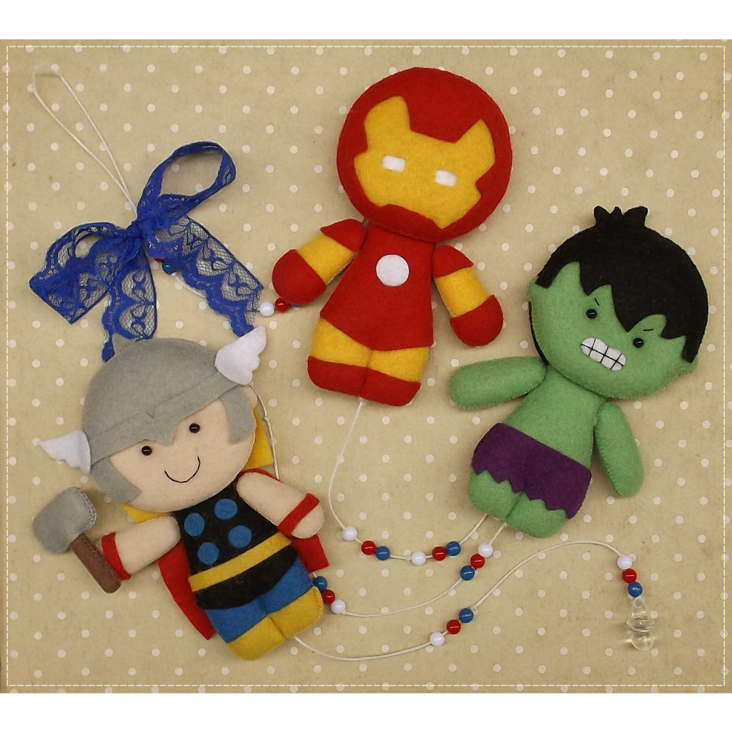 Móbile Pingente para cortina Heróis Liga da justiça Vingadores decoração quarto do bebê e criança