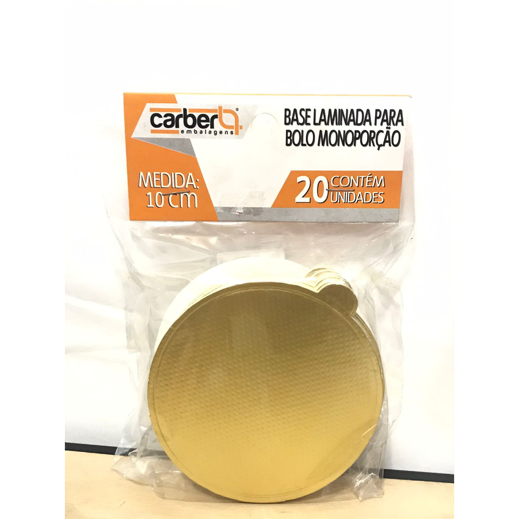 Base Redonda Para Doce Dourado 10cm C/20Un - Carber em Oferta na Shopee