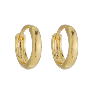 Brinco Argolinha Pequena Lisa Banhado a Ouro 18K - Semi Joia de Luxo (BR 2801) em Oferta na Shopee