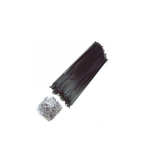 Raio Preto Aço 255mm Fina P/ Aro 26 144 raios Groza Fechada