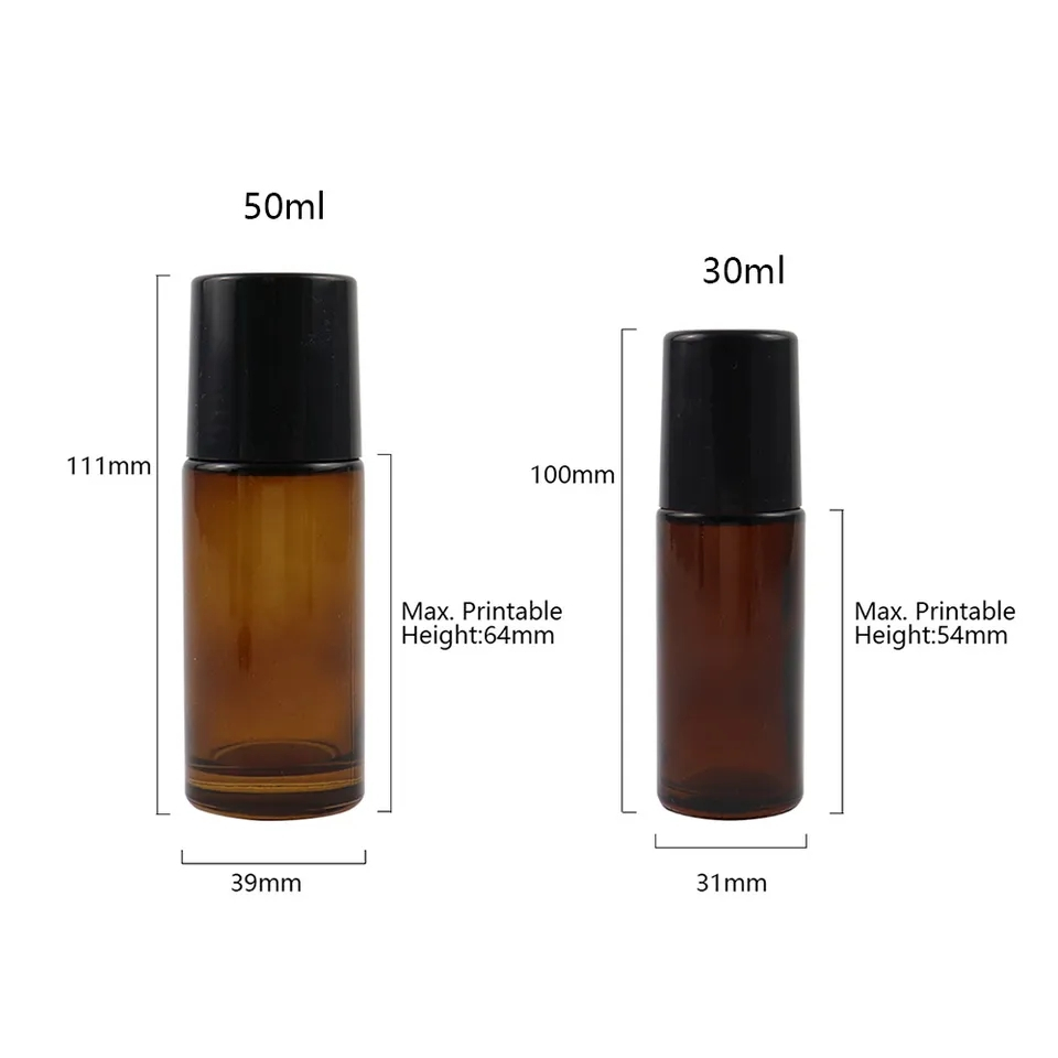 Vidro Frasco Rollon Âmbar Desodorante Óleo 30ml — imagem 2 de 2