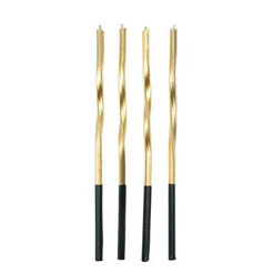 4 Velas Luxo Metalizada Espiral Dourada Gold Big - V184 - SILVER FESTA