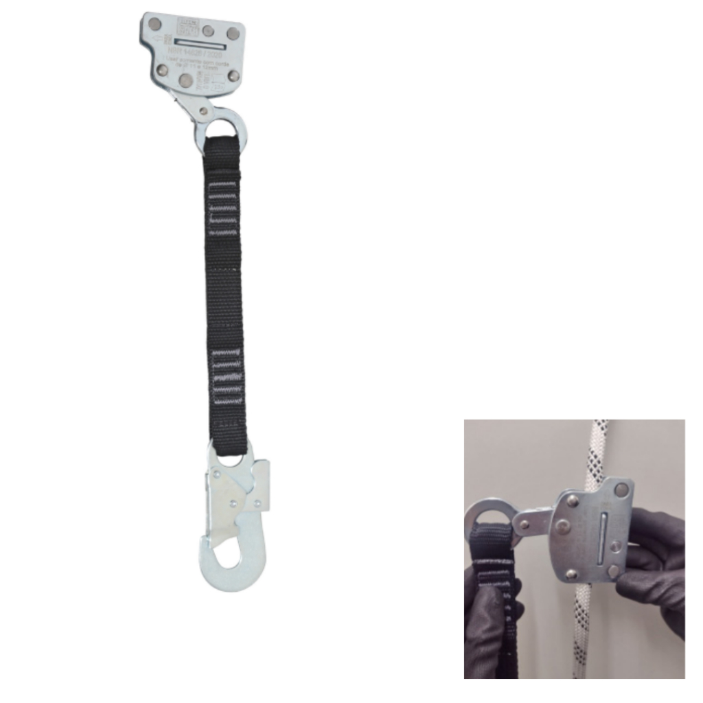 Trava Quedas Aço Neo Brake Ultra Safe para Corda 36 cm Proteção Contra Quedas Deslocamento Vertical em Corda