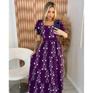 Vestido Longo Manga Princesa moda evangélica