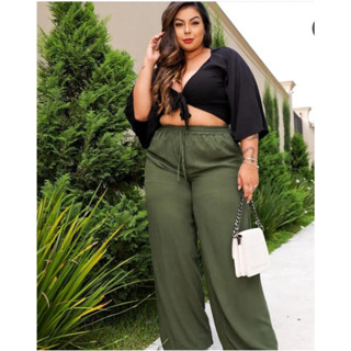 Calça Pantalona com Forro Duna Plus size G1 G2 G3 /Com bolso