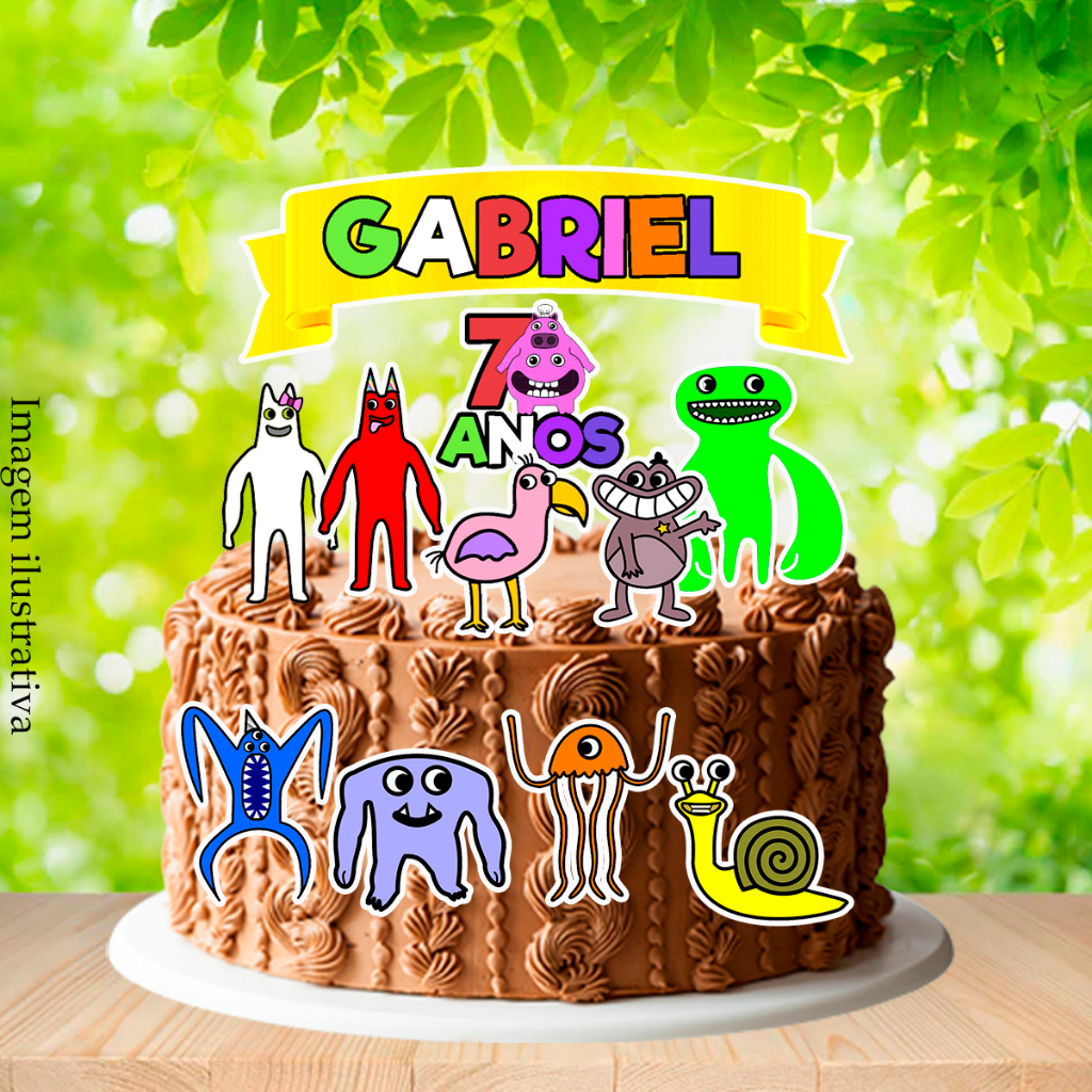 Topo de Bolo Personalizado Garten of Banban Topper Cake Qualquer tema