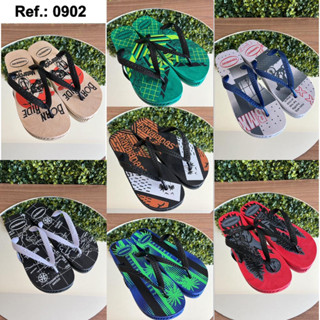 Kit 12 Pares De Chinelos Masculinos Adulto Top Casual Sandália De Dedo Borracha Resistente Estampados Para Revenda