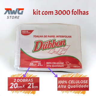 Kit Papel Toalha de Mãos Interfolhado Folha Simples Promoção Barato 20x20 com APROXIMADAMENTE 3000 Folhas 100% celulose