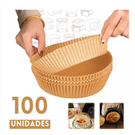 Forma De airfryer Papel Descartável Redondo Antiaderente Para Cozimento Papel em Oferta na Shopee