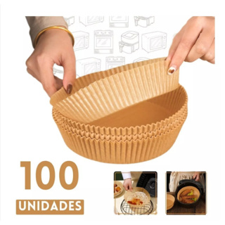 Forma De airfryer Papel Descartável Redondo Antiaderente Para Cozimento Papel em Oferta na Shopee