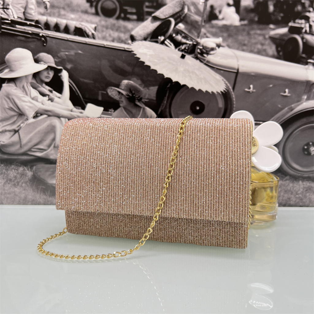 Juzia Bolsas Bolsa de festa glitter listrada quadrada feminina bolsa baguette caixinha tiracolo transversal com alça corrente cadeia