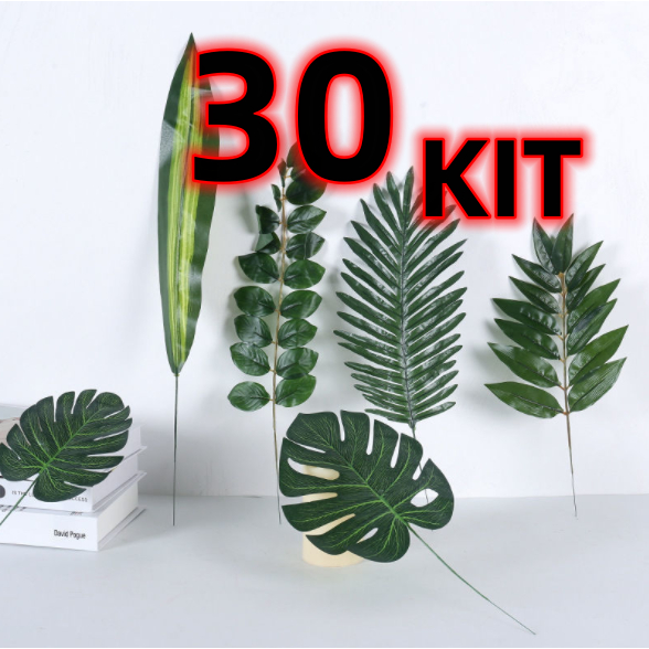KIT 30 Folha Palmeira Artificial Verde Planta Para Decoração Promoções