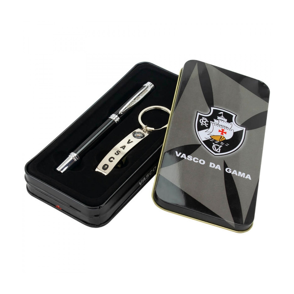Jogo Com Caneta Roller Ball E Chaveiro Abridor De Garrafas - Vasco
