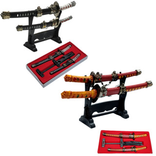 Katana 2 Espada Samurai Sabre Wakizashi Enfeite Miniatura Decoração