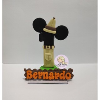 Vela de biscuit personalizada Mickey safari