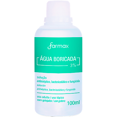 Água Boricada Farmax 100ml Gotejador