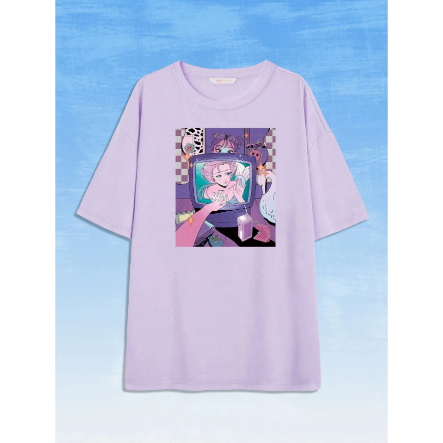 Camiseta Eternal Memories Rosa Feminina Oversized