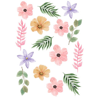 75 Adesivos de Parede autocolante Jardim Flores e Ramos decoração quarto infantil menina