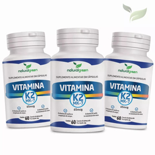 Kit 03 Vitamina K2 Mk7 Kit 60 Cápsulas cada Suplemento Natural Green