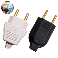 Plug Pino Adaptador De Tomada Macho 2 Pinos 10A Preto E 20A Branco 250V Profissional