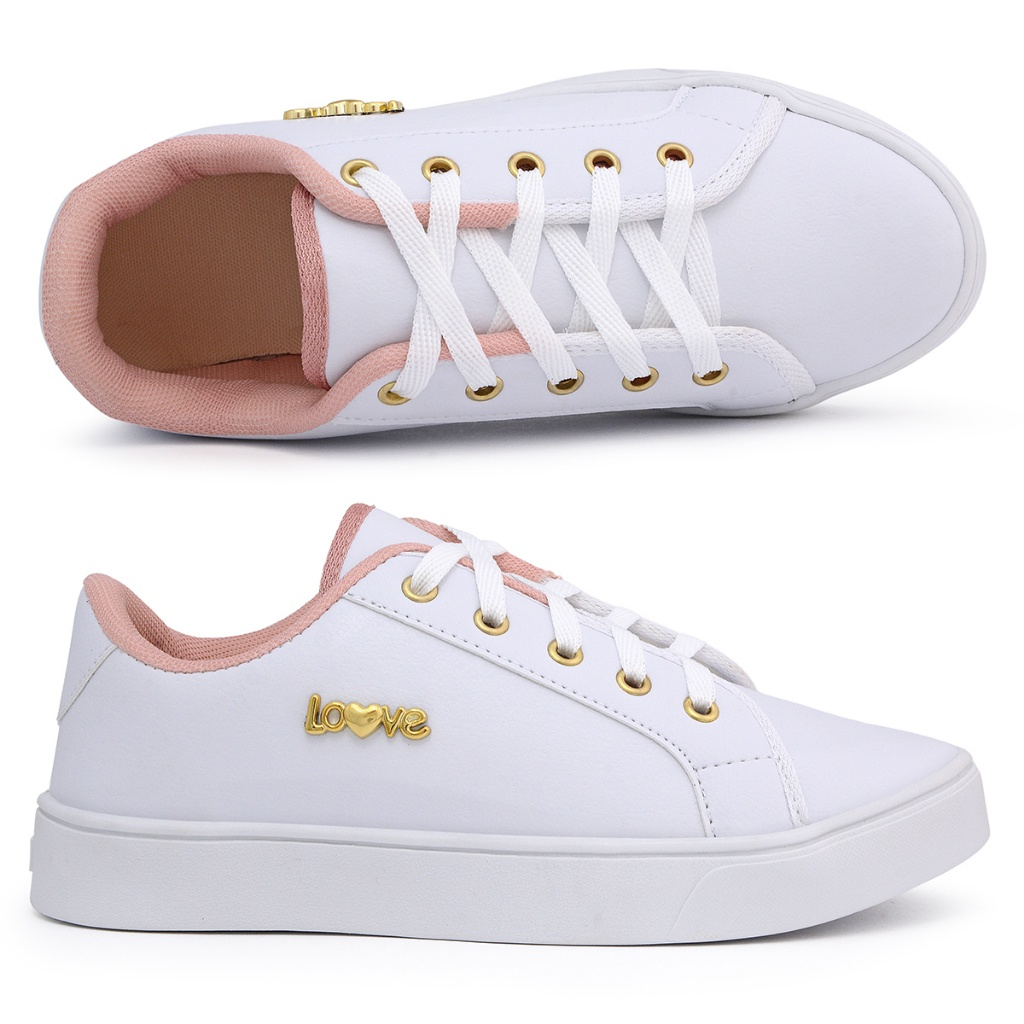 Tênis Love Casual Feminino Sapatênis Confortável Dia a Dia Moda Feminina Sapatenis