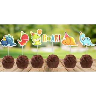 Tags Toppers para Docinho Dino Baby A PRONTA ENTREGA em Oferta na Shopee