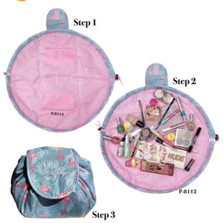 necessaire redonda Organizadora, Porta Maquiagens E cdobravel Tamanho G, Em 4 Cores
