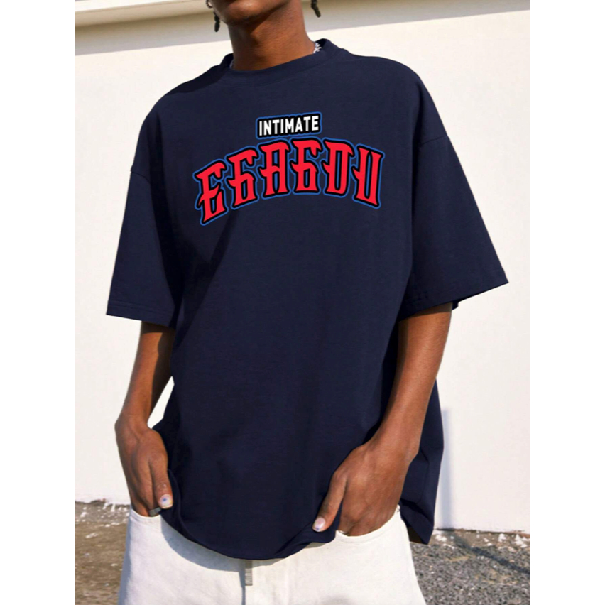 Camiseta Intimate Palavra Oversized Masculino Manga Curta Aesthetic Básica