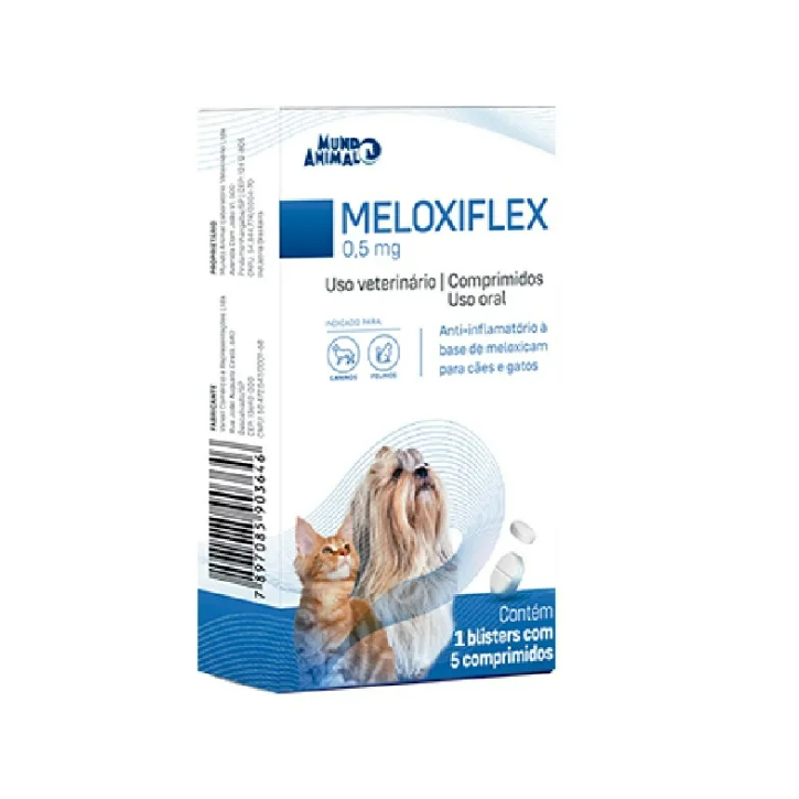 Meloxiflex 0,5mg 5 Comprimidos Mundo Animal em Oferta na Shopee