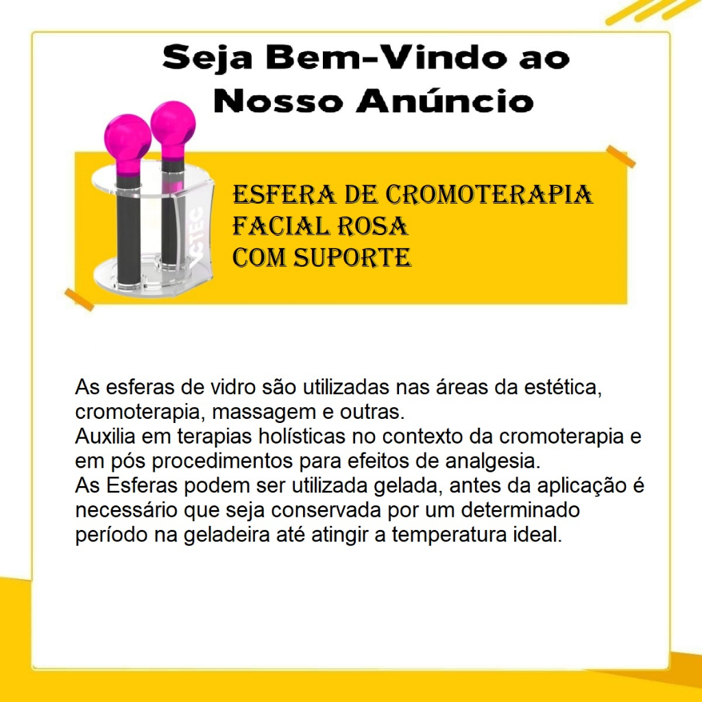 Kit Esfera Cromoterapia Rosa Com Rack Organizador - Par
