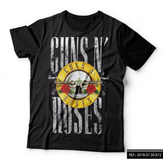 Camiseta Banda Rock Guns N Roses Rosas Logo