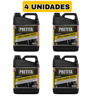 Caixa 4 unidades Cera Liquida Preta - Pretita Start 5L Pretinho P/ Pneu Tapetes Borrachas e Pisos em Oferta na Shopee