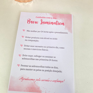 Bloco de Cuidados/Orientação Brow Lamination em Oferta na Shopee