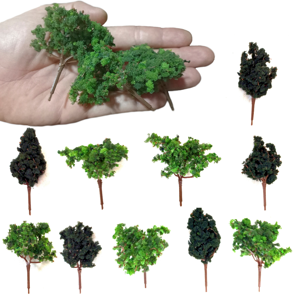 Kit com 05, 10 ou 20 Arvores Miniatura 9cm para Maquetes e Dioramas em Oferta na Shopee