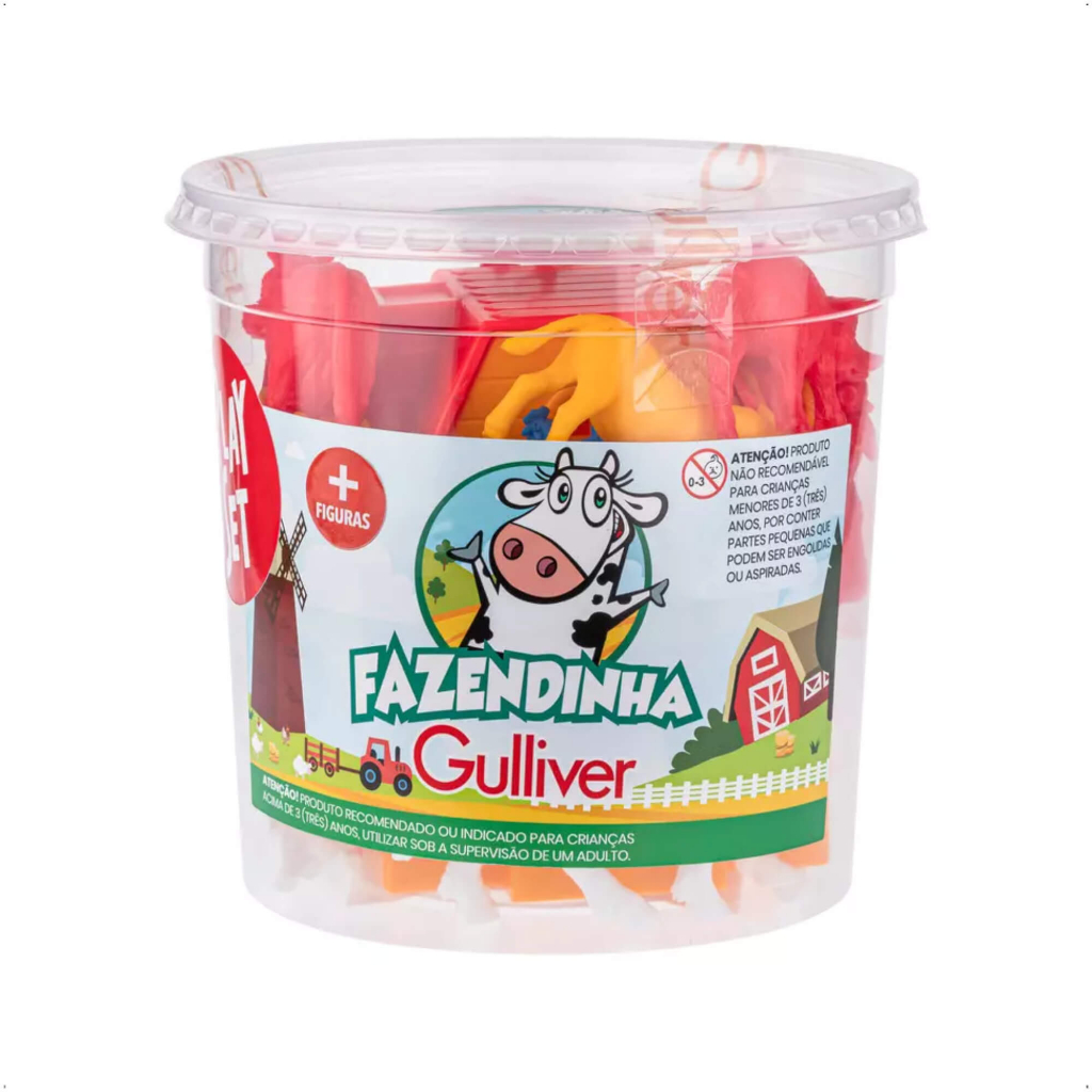 Balde Miniaturas Playset Fazendinha 37 Peças Gulliver - 1039