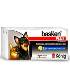 Vermífugo Basken Plus 4 Comprimidos para Cães e Gatos de até 2,5kg König