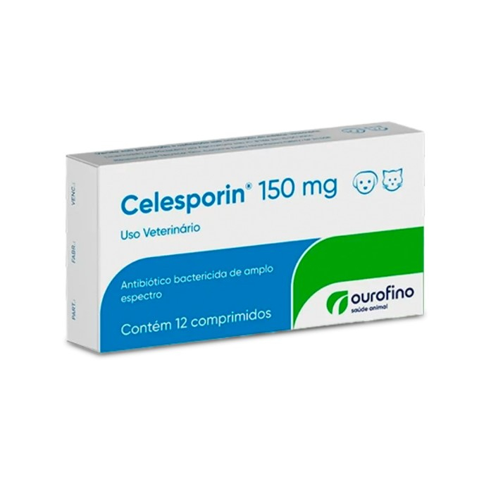 Celesporin 150mg 12 Comprimidos para Cães e Gatos Ourofino