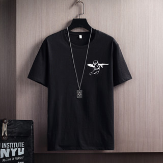 Camiseta Unissex Minimalista Tumblr StreetWear Anjo AK47 Old School 100% Algodão